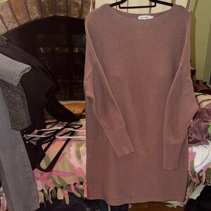 Chic Long Sleeve Knit Dress in Mauve